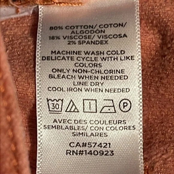 LOFT MADE & LOVED CORDUROY SOFT CORAL PANTS - Picture 5 of 5